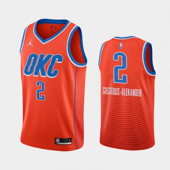 Oklahoma City Thunder Shai Gilgeous-Alexander 2 2020 2021 Jordan Brand Statement Edition NBA Jersey Swingman