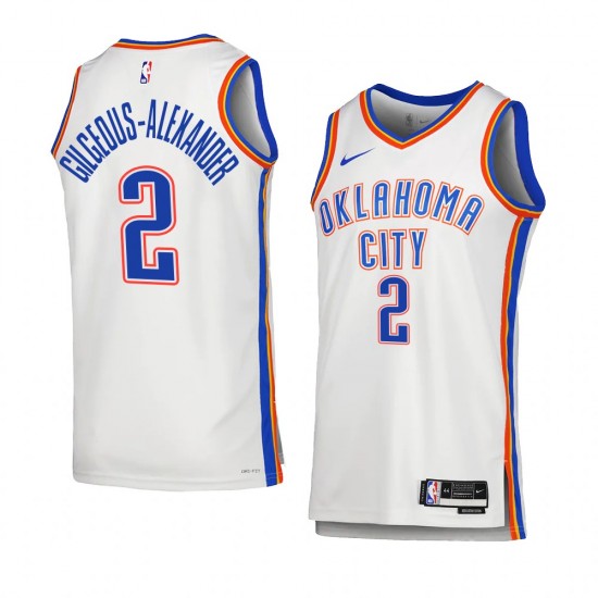 Oklahoma City Thunder Shai Gilgeous-Alexander 2 Nike 2022 2023 Association Edition White NBA Jersey Swingman