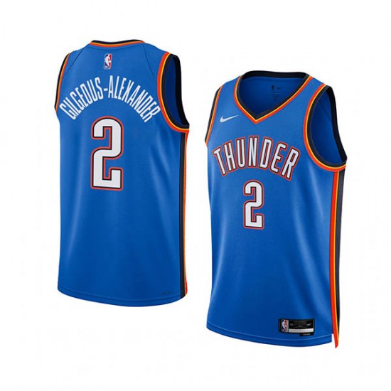 Oklahoma City Thunder Shai Gilgeous-Alexander 2 Nike 2022 2023 Icon Edition Blue NBA Jersey Swingman