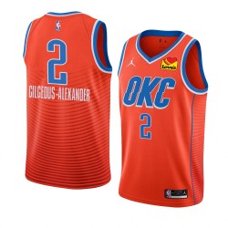 Oklahoma City Thunder Shai Gilgeous-Alexander 2 Nike 2022 2023 Statement Edition Orange NBA Jersey Swingman