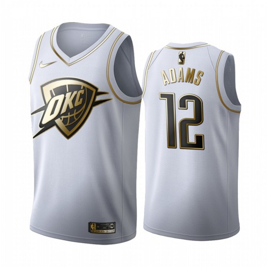 Oklahoma City Thunder Steven Adams 12 Nike 2019 2020 Golden Edition White NBA Jersey Swingman