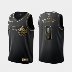 Orlando Magic Nikola Vucevic 9 Nike Golden Edition Black NBA Jersey Swingman