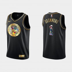 Philadelphia 76ers Andre Drummond 1 Nike 2021 2022 Golden Edition 75th Anniversary Diamond Black NBA Jersey Swingman