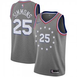 Philadelphia 76ers Ben Simmons 25 2018 2019 Nike City Edition Gray NBA Jersey Swingman