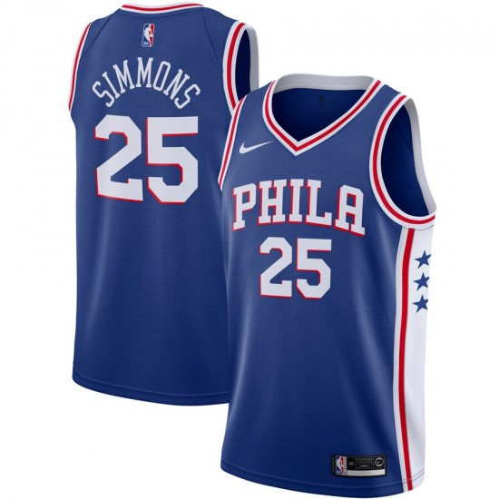 Philadelphia 76ers Ben Simmons 25 Nike 2019 2020 Royal NBA Jersey Swingman