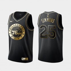 Philadelphia 76ers Ben Simmons 25 Nike Golden Edition Black NBA Jersey Swingman