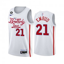 Philadelphia 76ers JOEL EMBIID 21 Nike 2022-2023 City Edition White NBA Jersey Swingman