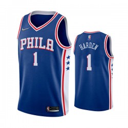 Philadelphia 76ers James Harden 1 Nike 2022 Icon Edition Blue NBA Jersey Swingman