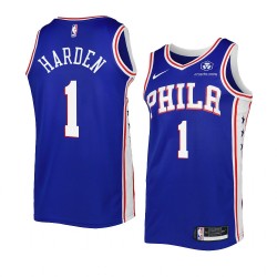 Philadelphia 76ers James Harden 1 Nike 2022-2023 Icon Edition Royal NBA Jersey Swingman