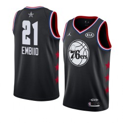 Philadelphia 76ers Joel Embiid 21 2019 All Star Jordan Brand Black NBA Jersey Swingman