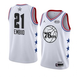 Philadelphia 76ers Joel Embiid 21 2019 All Star Jordan Brand White NBA Jersey Swingman