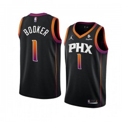 Phoenix Suns Devin Booker 1 Jordan 2022 2023 Statement Edition Black NBA Jersey Swingman