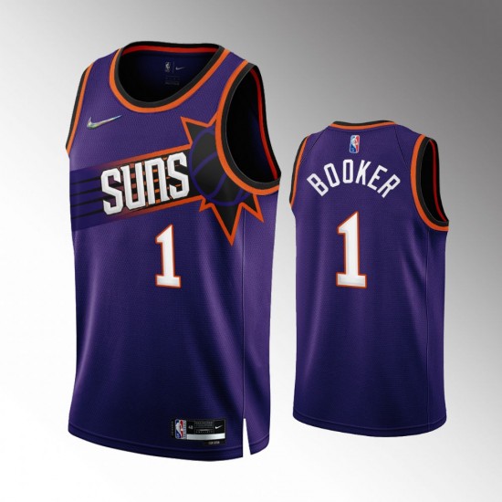 Phoenix Suns Devin Booker 1 Nike 2022 2023 Icon Edition Purple NBA Jersey Swingman