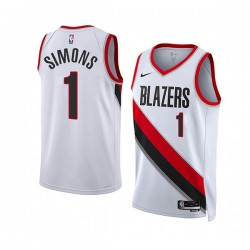 Portland Trail Blazers Anfernee Simons 1 Nike 2022 2023 Association Edition White NBA Jersey Swingman