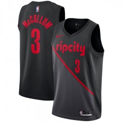 Portland Trail Blazers C.J. McCollum 3 2018 2019 Nike City Edition Black NBA Jersey Swingman