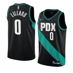 Portland Trail Blazers Damian Lillard Nike 2022 2023 City Edition Black NBA Jersey Swingman