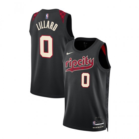 Portland Trail Blazers Damian Lillard Nike 2023 2024 City Edition Black NBA Jersey Swingman