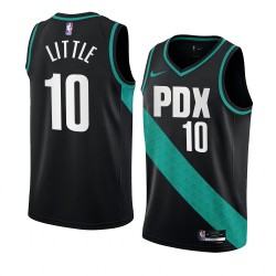 Portland Trail Blazers Nassir Little 10 Nike 2022 2023 City Edition Black NBA Jersey Swingman