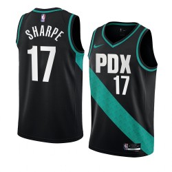 Portland Trail Blazers Shaedon Sharpe 17 Nike 2022 2023 City Edition Black NBA Jersey Swingman