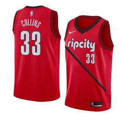 Portland Trail Blazers Zach Collins 33 2018 2019 Nike Red NBA Jersey Swingman