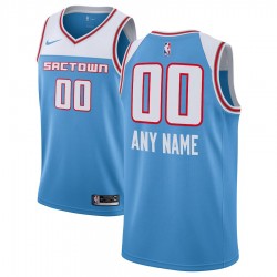 Sacramento Kings Custom 2018 2019 Nike City Edition Blue NBA Jersey Swingman