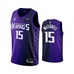 Sacramento Kings DAVION MITCHELL 15 Jordan Statement Edition 2023 2024 Purple NBA Jersey Swingman