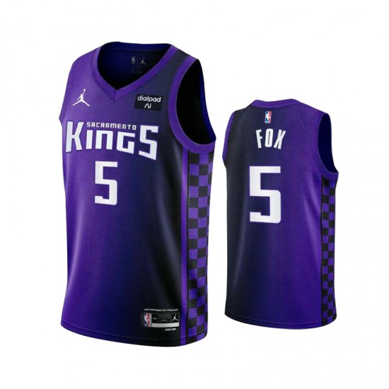 Sacramento Kings DEAARON FOX 5 Jordan Statement Edition 2023 2024 Purple NBA Jersey Swingman