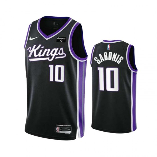 Sacramento Kings DOMANTAS SABONIS 10 Nike ICON EDITION 2023 2024 Black NBA Jersey Swingman