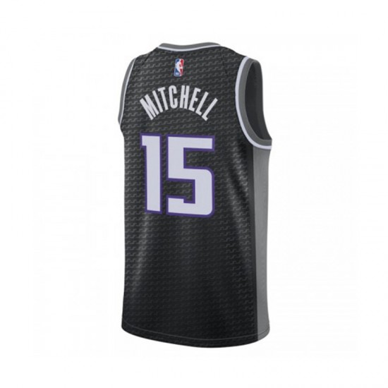 Sacramento Kings Davion Mitchell 15 Jordan Statement Edition 2022-2023 Black NBA Jersey Swingman