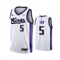 Sacramento Kings DeAaron Fox 5 Nike ASSOCIATION EDITION 2023 2024 White NBA Jersey Swingman