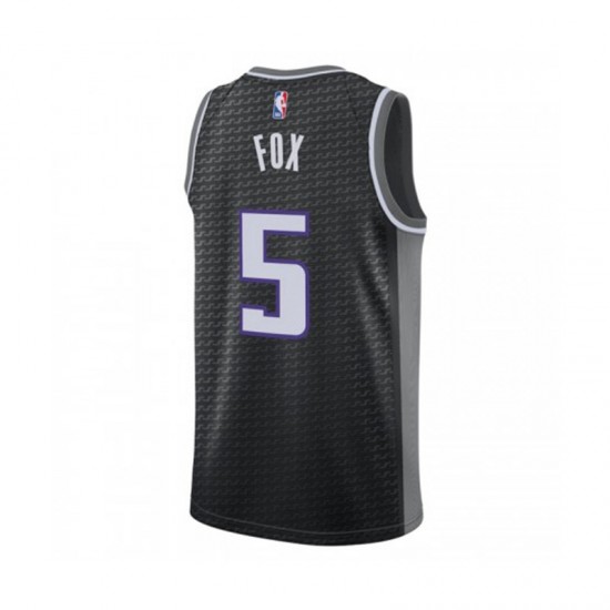 Sacramento Kings Deaaron Fox 5 Jordan Statement Edition 2022-2023 Black NBA Jersey Swingman