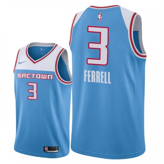 Sacramento Kings Yogi Ferrell 3 2018 2019 Nike City Edition Blue NBA Jersey Swingman