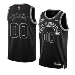 San Antonio Spurs Custom Nike 2022 2023 Classic Edition Black NBA Jersey Swingman