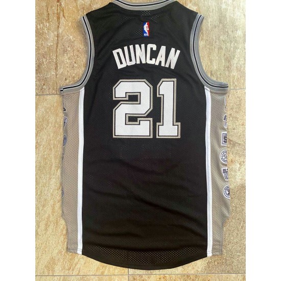 San Antonio Spurs DUNCAN 21 Retro Black NBA Jersey Swingman