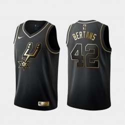 San Antonio Spurs Davis Bertans 42 Nike Golden Edition Black NBA Jersey Swingman