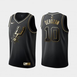 San Antonio Spurs DeMar DeRozan 10 Nike Golden Edition Black NBA Jersey Swingman