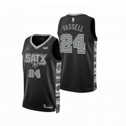 San Antonio Spurs Devin Vassell 24 Jordan 2022-2023 Statement Edition Black NBA Jersey Swingman