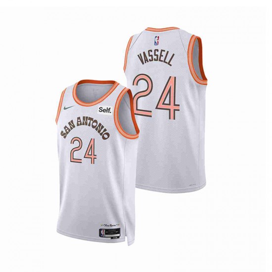 San Antonio Spurs Devin Vassell 24 Nike 2023 2024 City Edition White NBA Jersey Swingman