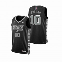 San Antonio Spurs Jeremy Sochan 10 Jordan 2022-2023 Statement Edition Black NBA Jersey Swingman