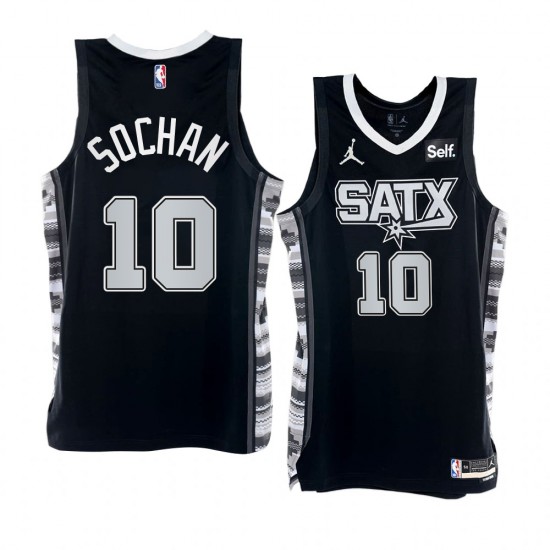 San Antonio Spurs Jeremy Sochan 10 Nike 2022 2023 Statement Edition Black NBA Jersey Swingman