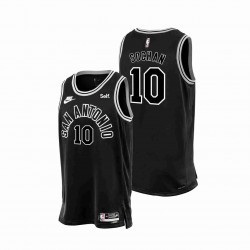 San Antonio Spurs Jeremy Sochan 10 Nike 2022-2023 Classic Edition Black NBA Jersey Swingman