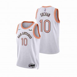 San Antonio Spurs Jeremy Sochan 10 Nike 2023 2024 City Edition White NBA Jersey Swingman