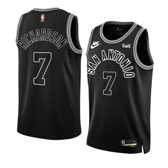 San Antonio Spurs Josh Richardson 7 Nike 2022 2023 Classic Edition Black NBA Jersey Swingman