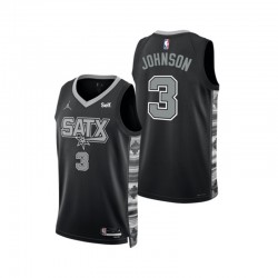 San Antonio Spurs Keldon Johnson 3 Jordan 2022-2023 Statement Edition Black NBA Jersey Swingman