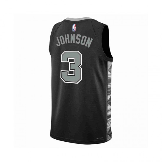 San Antonio Spurs Keldon Johnson 3 Jordan 2022-2023 Statement Edition Black NBA Jersey Swingman