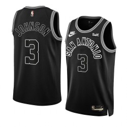 San Antonio Spurs Keldon Johnson 3 Nike 2022 2023 Classic Edition Black NBA Jersey Swingman