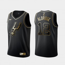 San Antonio Spurs LaMarcus Aldridge 12 Nike Golden Edition Black NBA Jersey Swingman