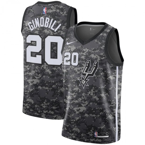 San Antonio Spurs Manu Ginobili 20 Nike City Edition Black NBA Jersey Swingman