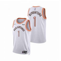 San Antonio Spurs Victor Wembanyama 1 Nike 2023 2024 City Edition White NBA Jersey Swingman