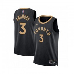 Toronto Raptors Anunoby 3 Nike City Edition 2022-2023 Black NBA Jersey Swingman